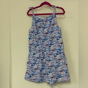 Vineyard Vines: Girls Stars & Stripes Whale Knit Romper, Size L (14)